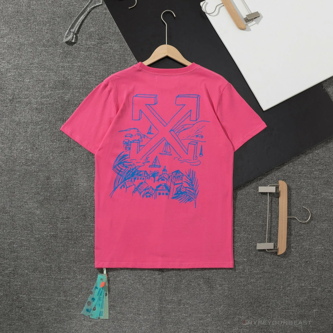 T-Shirts OFF-WHITE Tropical Landscape Tee Shirt ‘PINK’