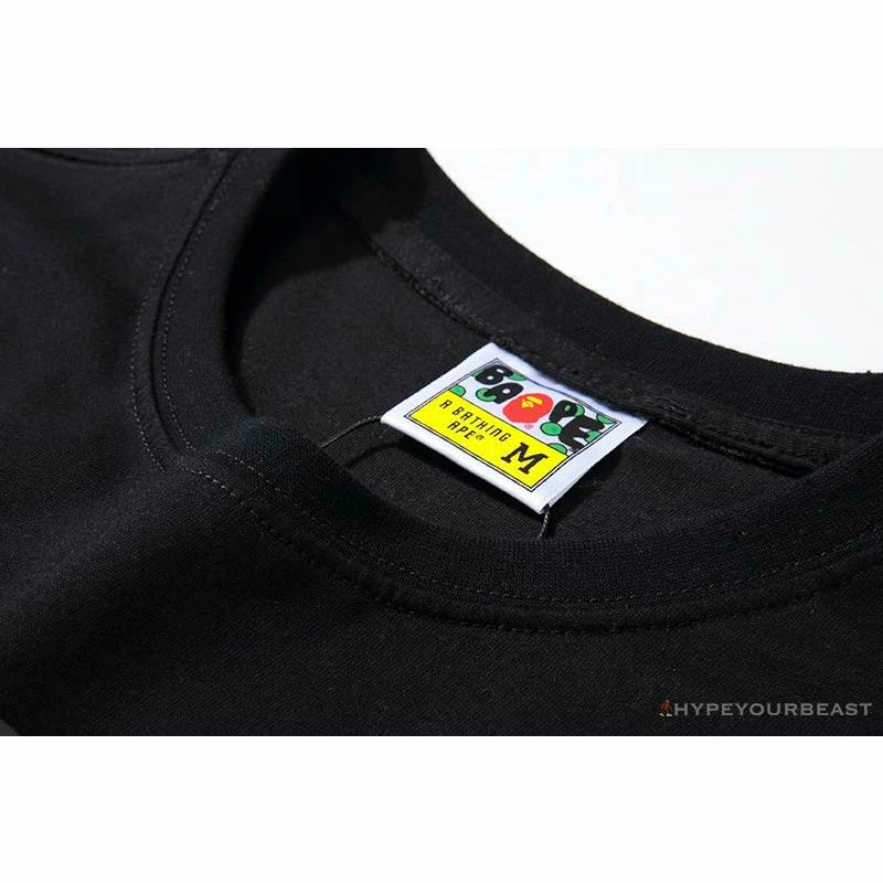 Clothes BAPE Tiger Pattern Camouflage Ape Man Initial Print Tee Shirt ‘BLACK’