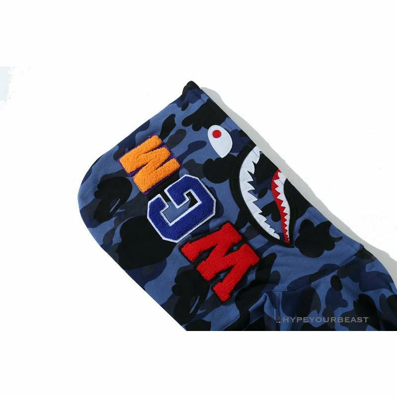 Clothes BAPE Camo Hoodie Shark Head ‘NAVY BLUE’
