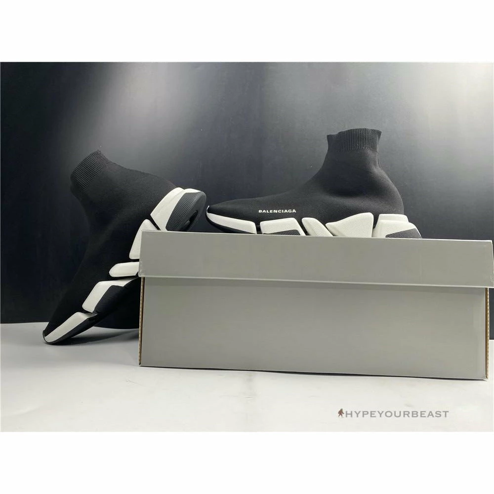 BCG Sock Sneakers Black / White Sole Balanciaga Sock Sneakers