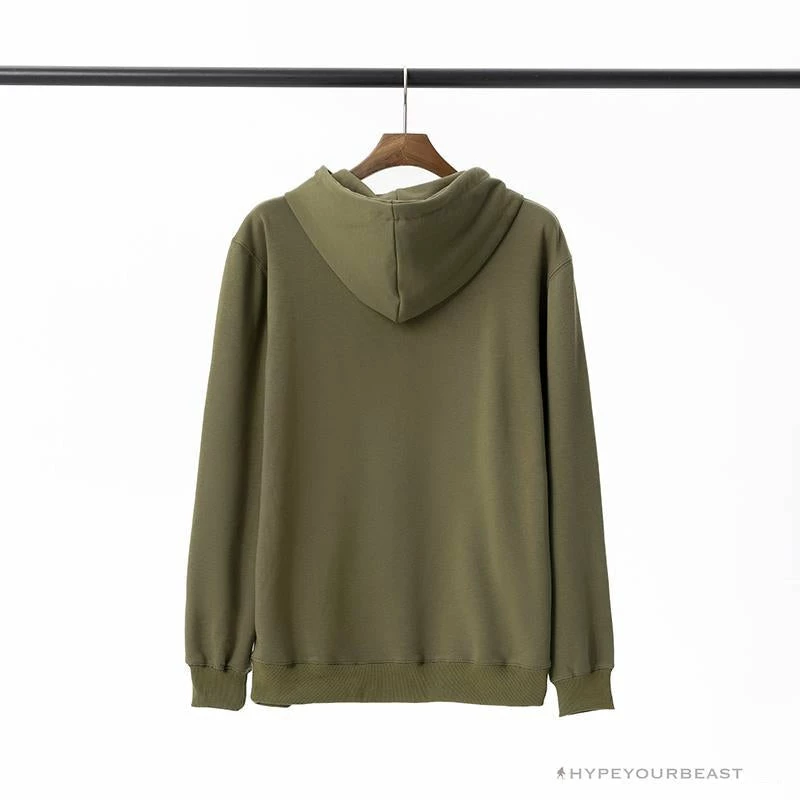BAPE Classic Ape Head Embroidered Standard Cotton Terry Hoodie ‘ARMY GREEN’