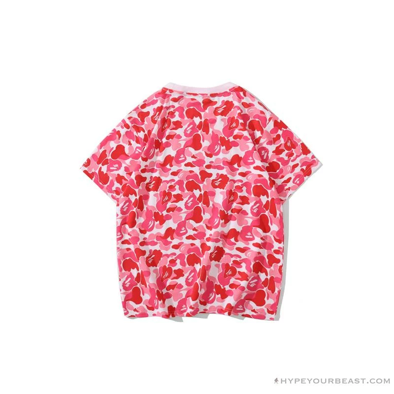 BAPE Ape Head Star Camouflage Shading Tee Shirt ‘PINK’ Clothes