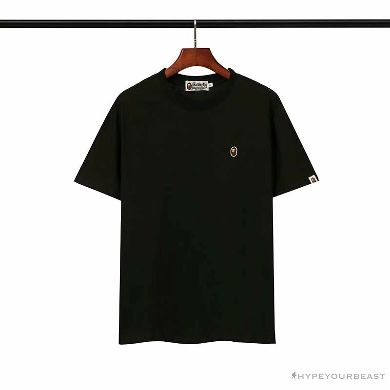 Clothes BAPE Classic Embroidered Logo Ape Head Tee Shirt ‘BLACK’