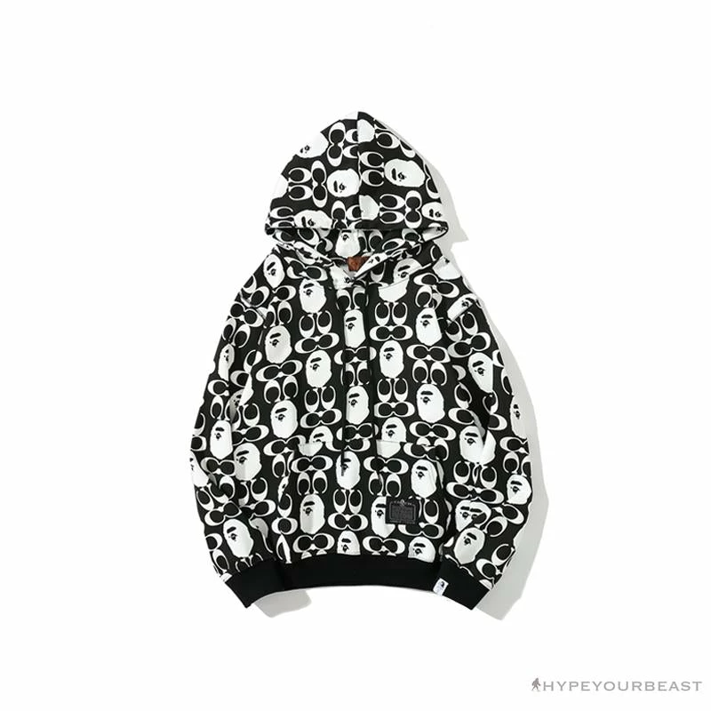 Clothes BAPE X COACH Co-Branded Black-White Hoodie