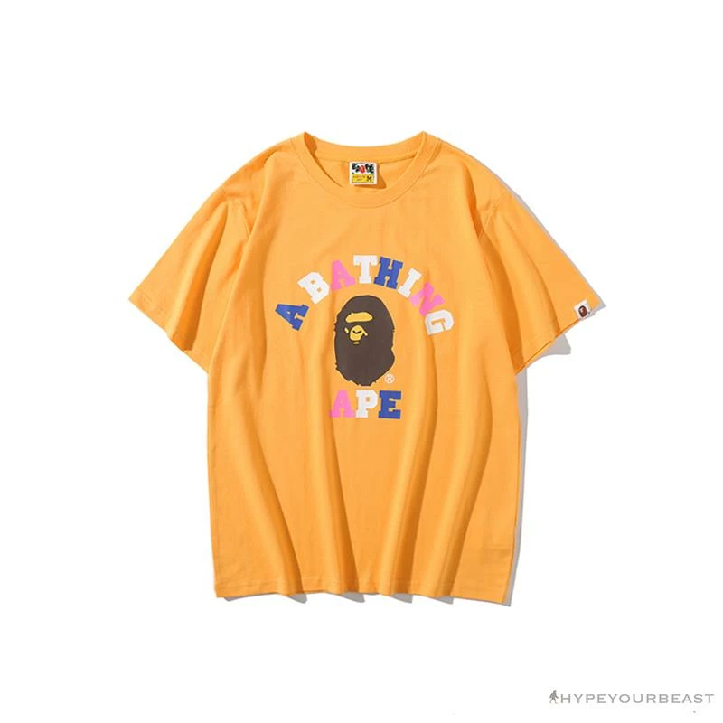 Clothes BAPE Little Ape Head Colorful Classic Tee Shirt ‘YELLOW’