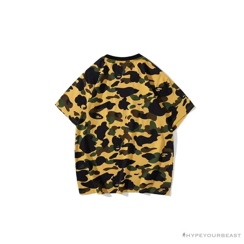 Clothes BAPE KIDS Color Ape Head Camouflage Tee Shirt ‘YELLOW’