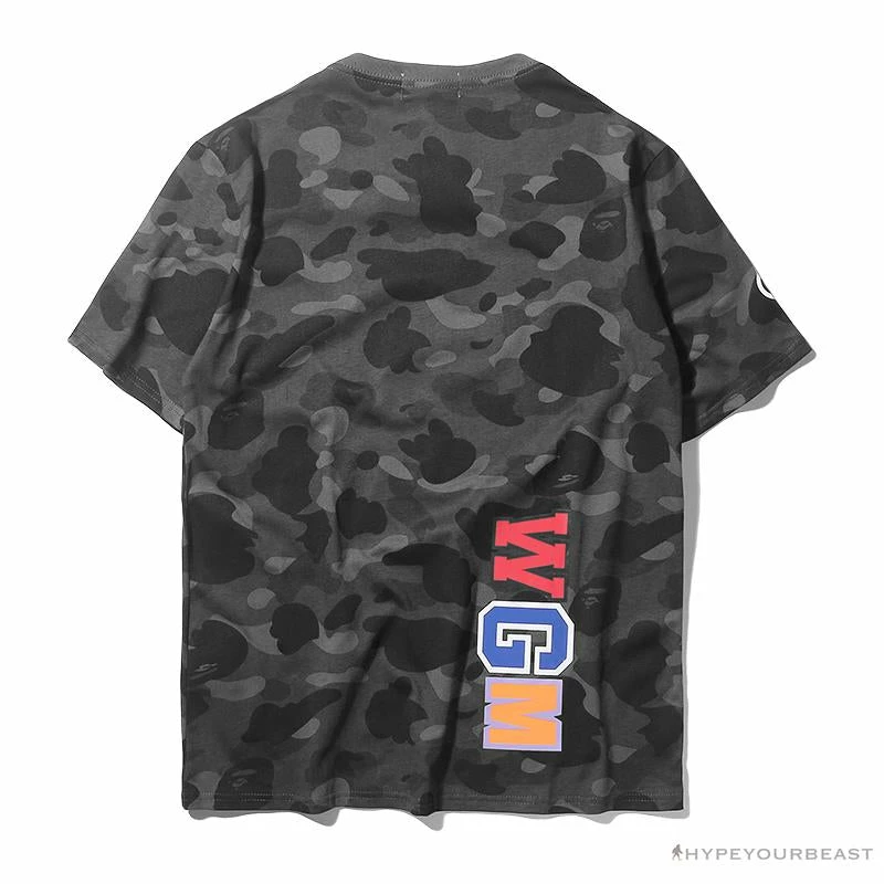 Clothes BAPE Camouflage Shark Head Classic Cotton Short Sleeve Tee Shirt ‘BLACK’