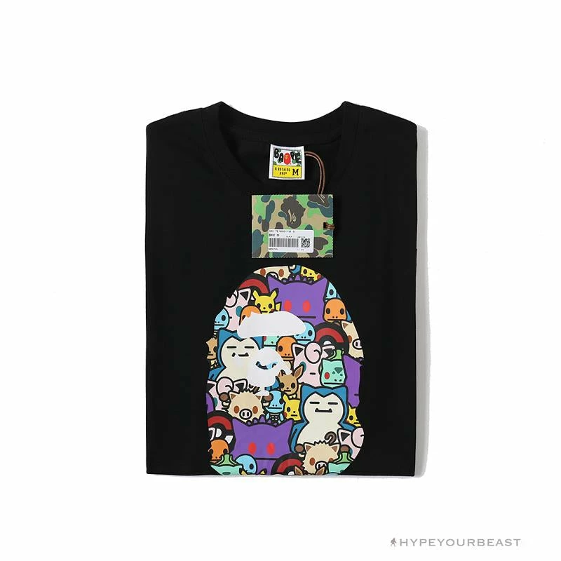 Clothes BAPE Pokémon Co-branded Ape Head Tee Shirt ‘BLACK’
