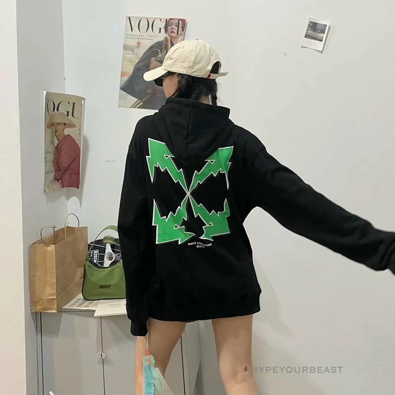 HypeYourBeast Hoodies & Jackets Off-White Green Hoodie – Black