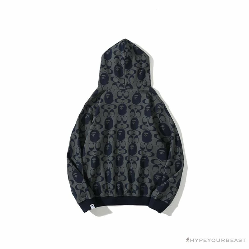 BAPE X COACH Co-Branded Dark-Blue Hoodie Clothes