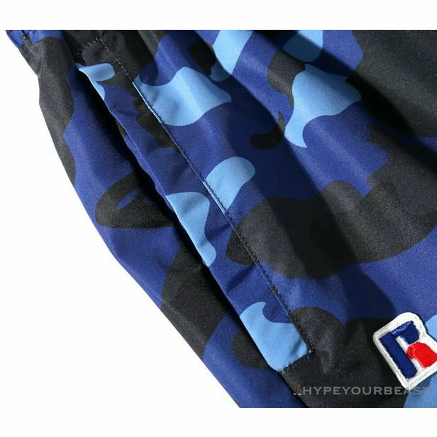 Clothes BAPE X RUSSELL ATHLETIC Drawstring Camouflage Pants ‘BLUE’