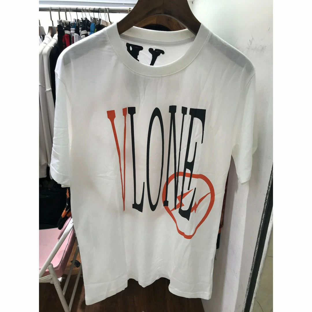 HypeYourBeast T-Shirts Vlone Orange And White Tee Shirt