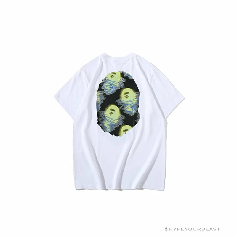 BAPE Green Ape Head Blue Storm Tee Shirt ‘WHITE’ Clothes