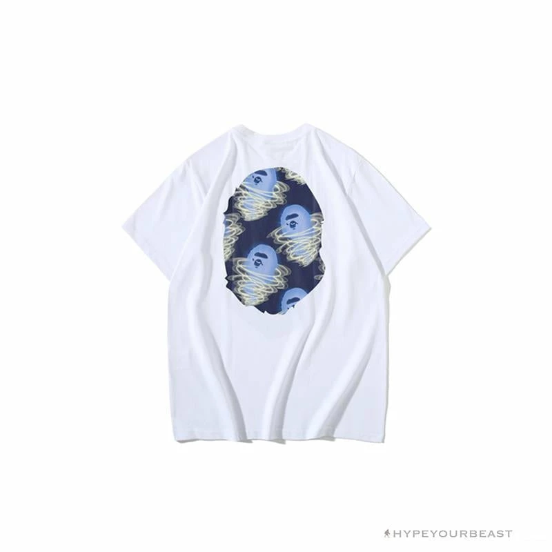 BAPE Blue Ape Head Green Storm Tee Shirt ‘WHITE’ Clothes
