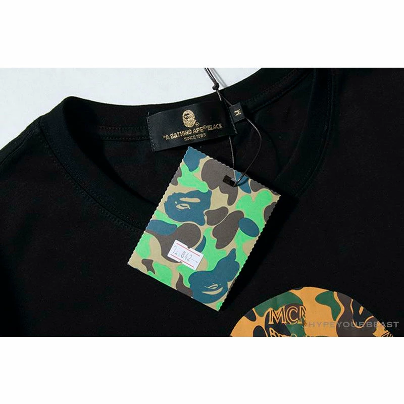 BAPE X MCM Camouflage Ape Head Tee Shirt ‘BLACK’