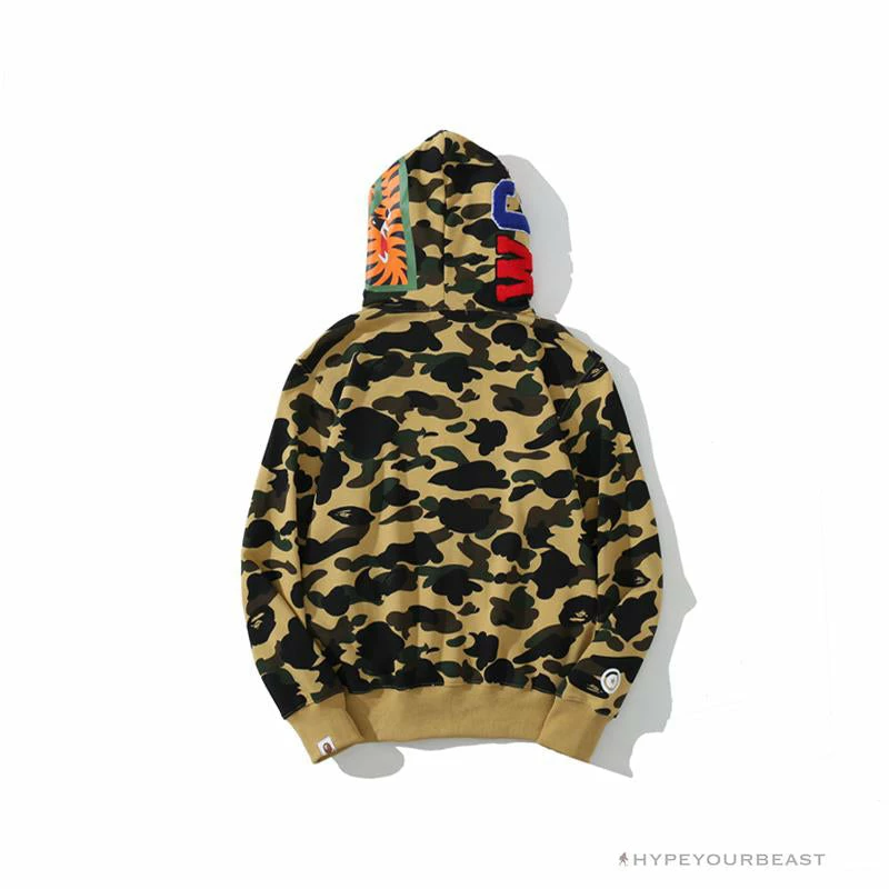 Clothes BAPE Camo Hoodie Shark Head ‘YELLOW’