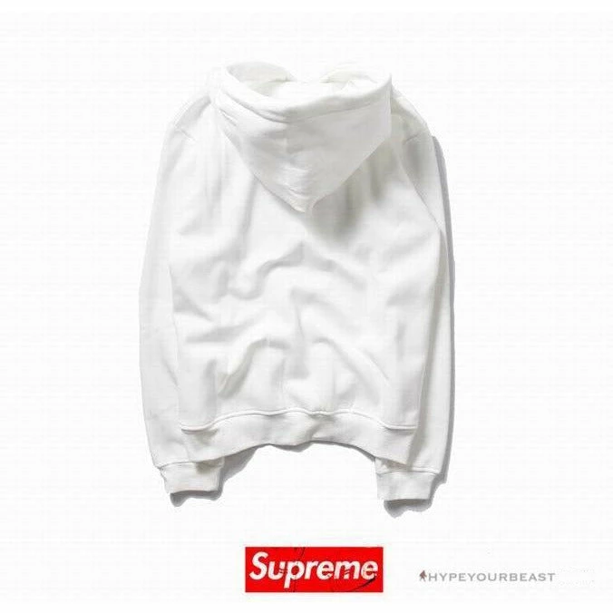 S*p*e box logo hoodie white red