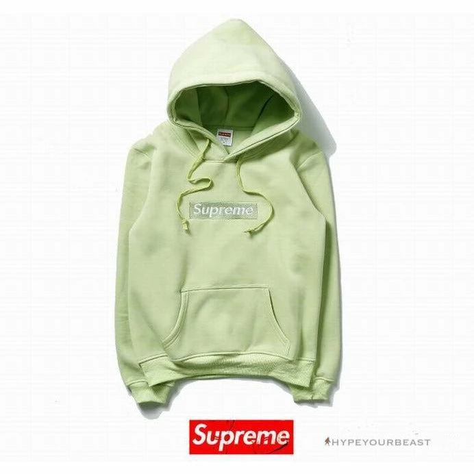 S*p*e box logo hoodie lime green