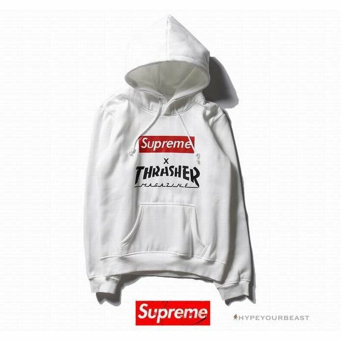 hoodies & jackets S*p*e x thrasher hoodie white