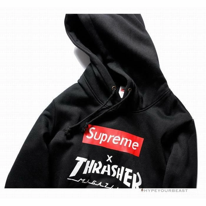 S*p*e x thrasher hoodie black hoodies & jackets