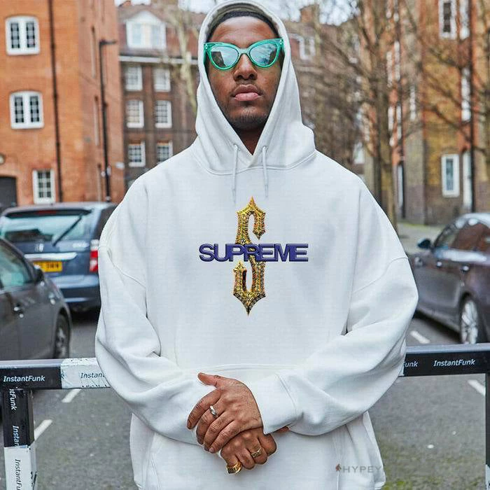 S*p*e gold s purple white hoodie