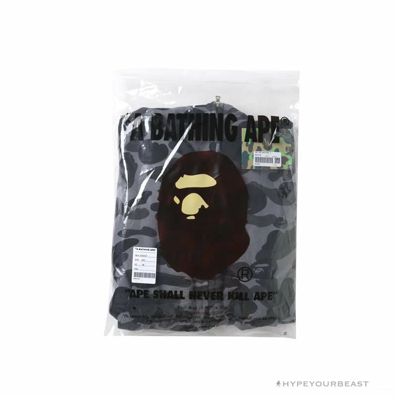 Clothes BAPE Camo Hoodie Shark Head ‘GREY’