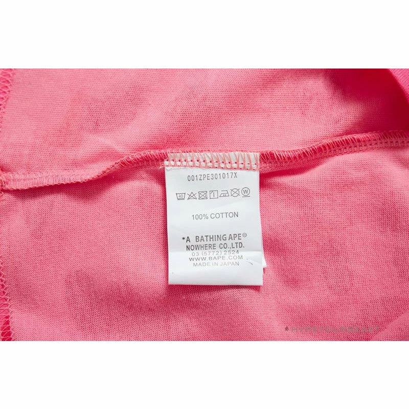 BAPE Pink Camouflage Shark Head Fake Zipper Tee Shirt