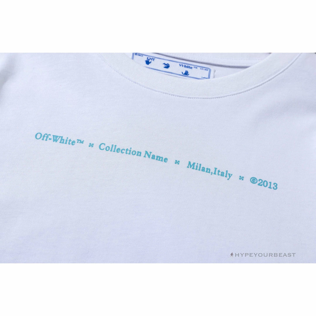 OFF-WHITE Light Blue Marker Draw Pattern Tee Shirt ‘WHITE’