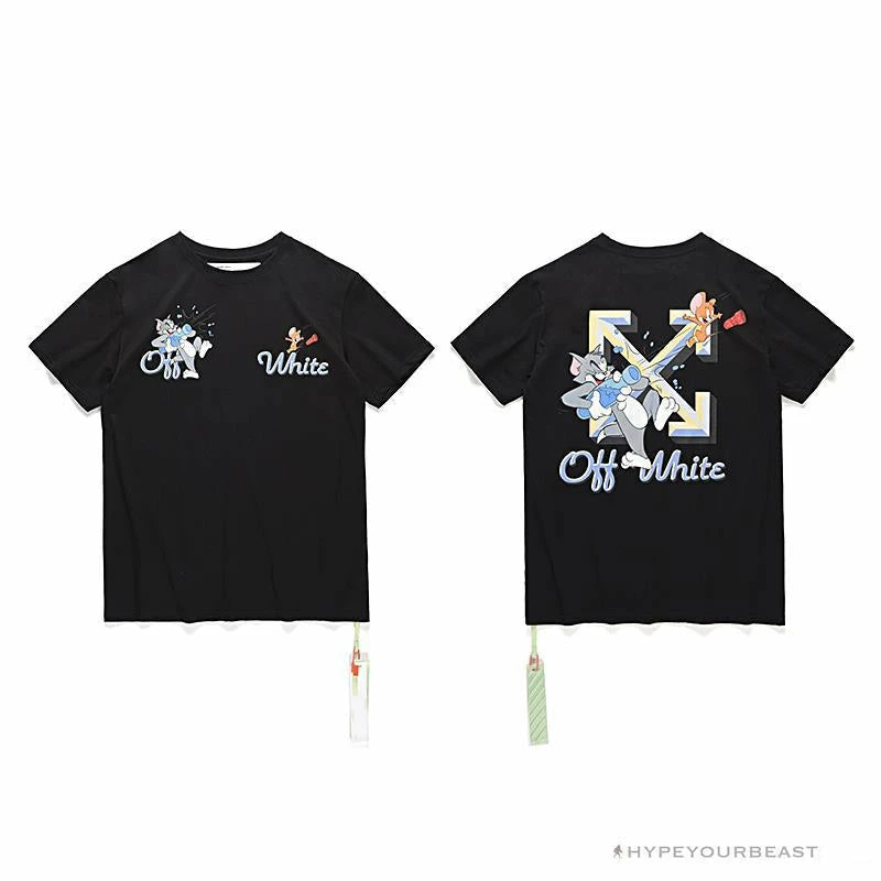 OFF-WHITE Summer Tom And Jerry Print Tee Shirt ‘BLACK’ T-Shirts