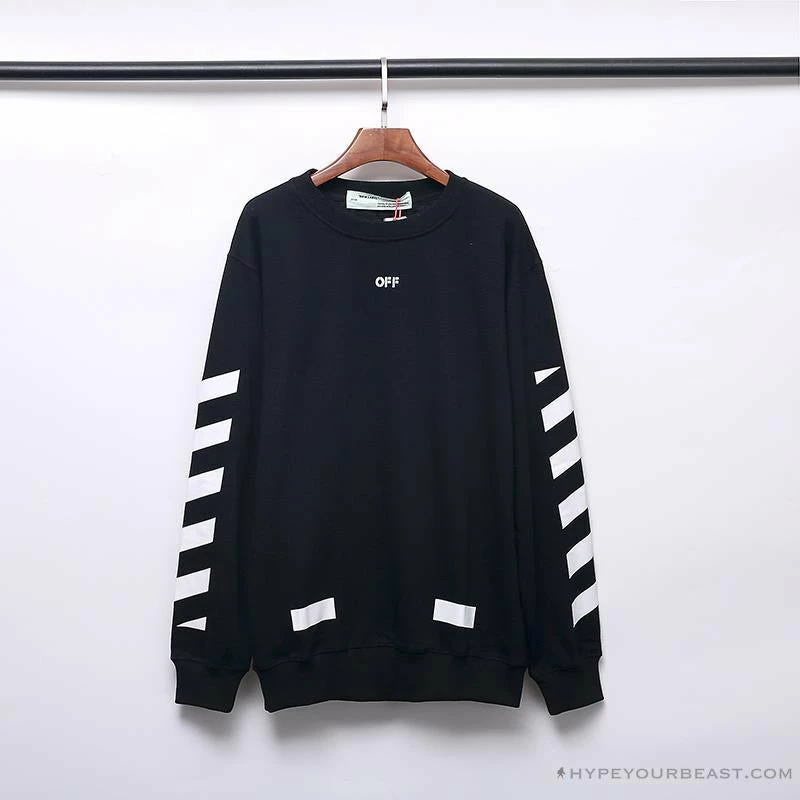 Shirts OFF-WHITE Classic Basic Cotton Terry Round Long Sleeve Shirt ‘BLACK’