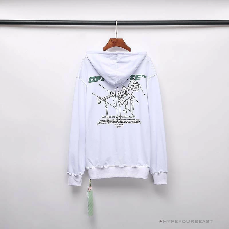OFF-WHITE Hand-Painted Utility Pole Worker Hoodie ‘WHITE’
