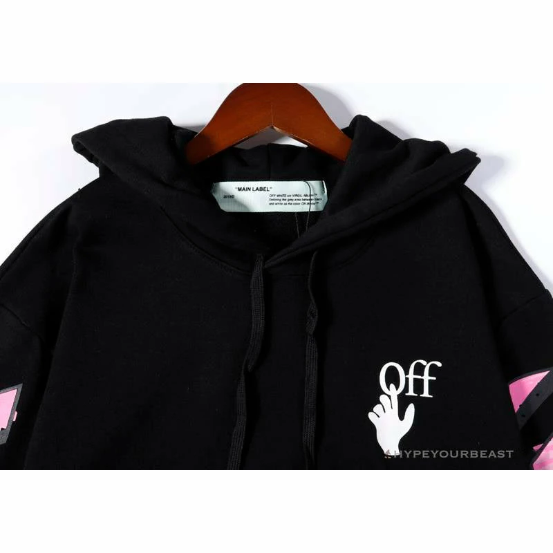 OFF-WHITE Pink Orange Arrow Hoodie ‘BLACK’ Hoodies & Jackets