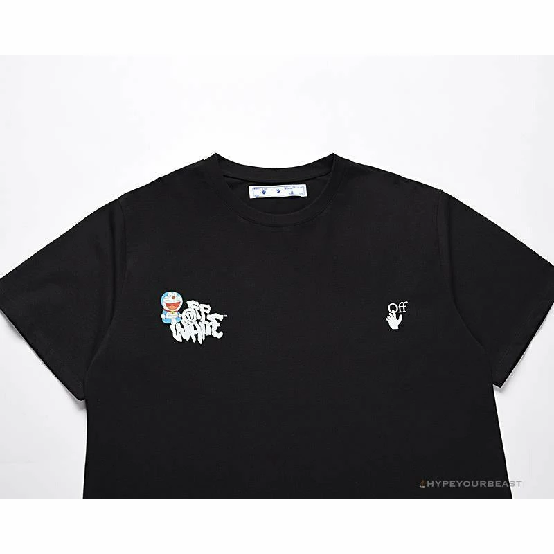 OFF-WHITE Graffiti Letter Doraemon Tee Shirt ‘ BLACK’ T-Shirts