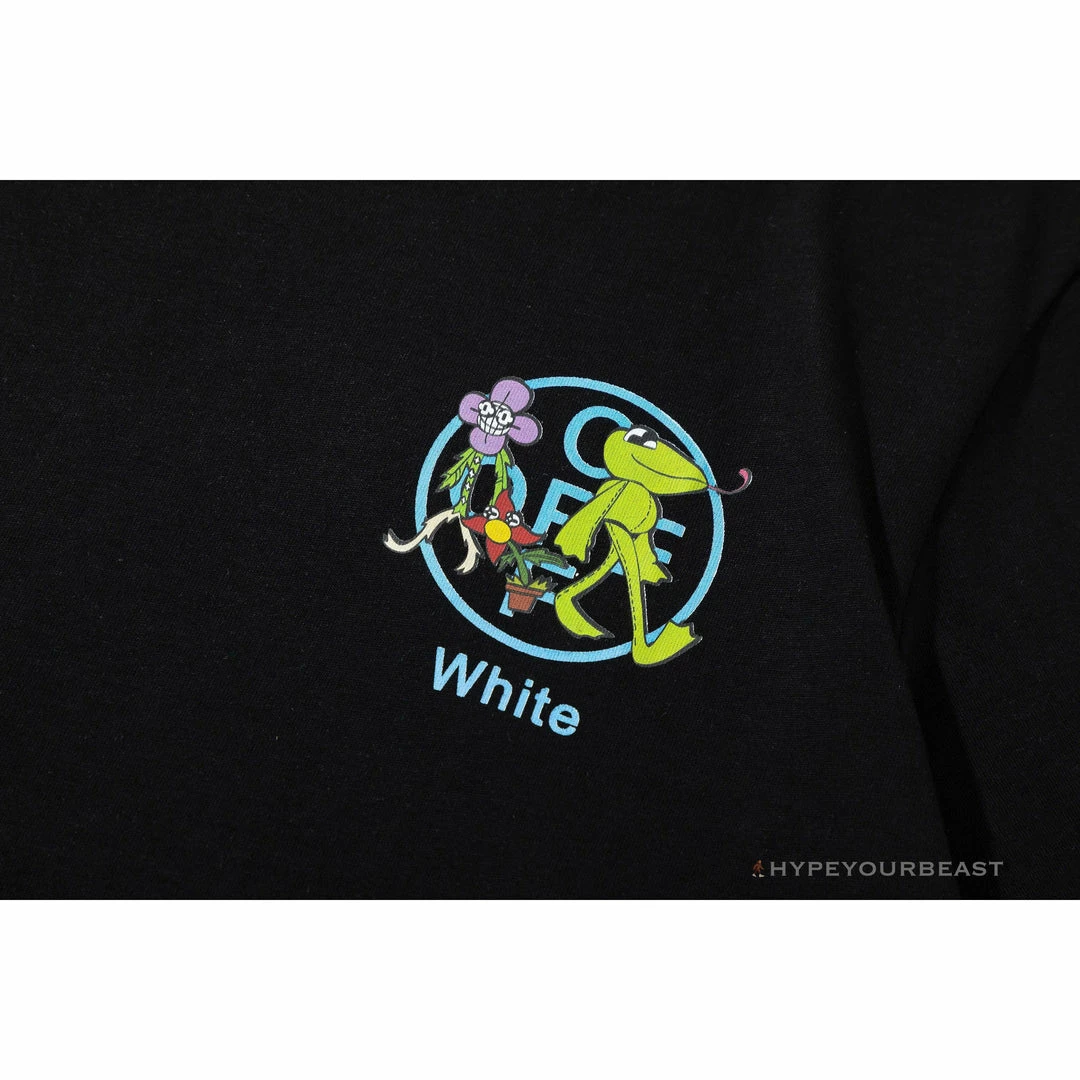 OFF-WHITE Floral And Frog Pattern Tee Shirt ‘BLACK’ T-Shirts