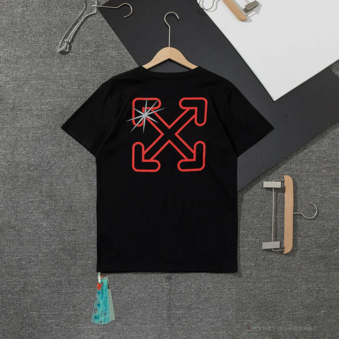 T-Shirts OFF-WHITE Red Flash Cross Arrow Tee Shirt ‘BLACK’