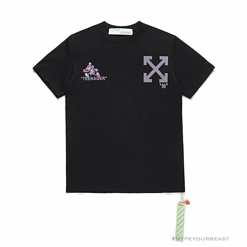 T-Shirts OFF-WHITE Joint Running Mickey Mouse Arrow Tee Shirt ‘BLACK’
