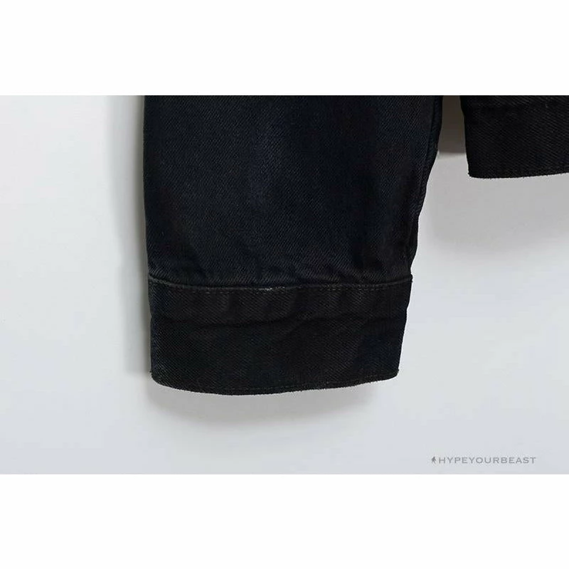 OFF-WHITE Autumn And Winter New ️Back Blue Arrow Wash Denim Jacket Hoodies & Jackets
