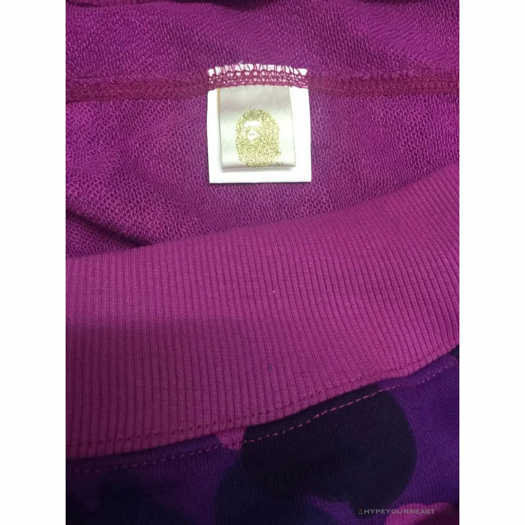BAPE Shark Head Classic Embroidered Camouflage Zip-Up Hoodie ‘PURPLE’ Clothes
