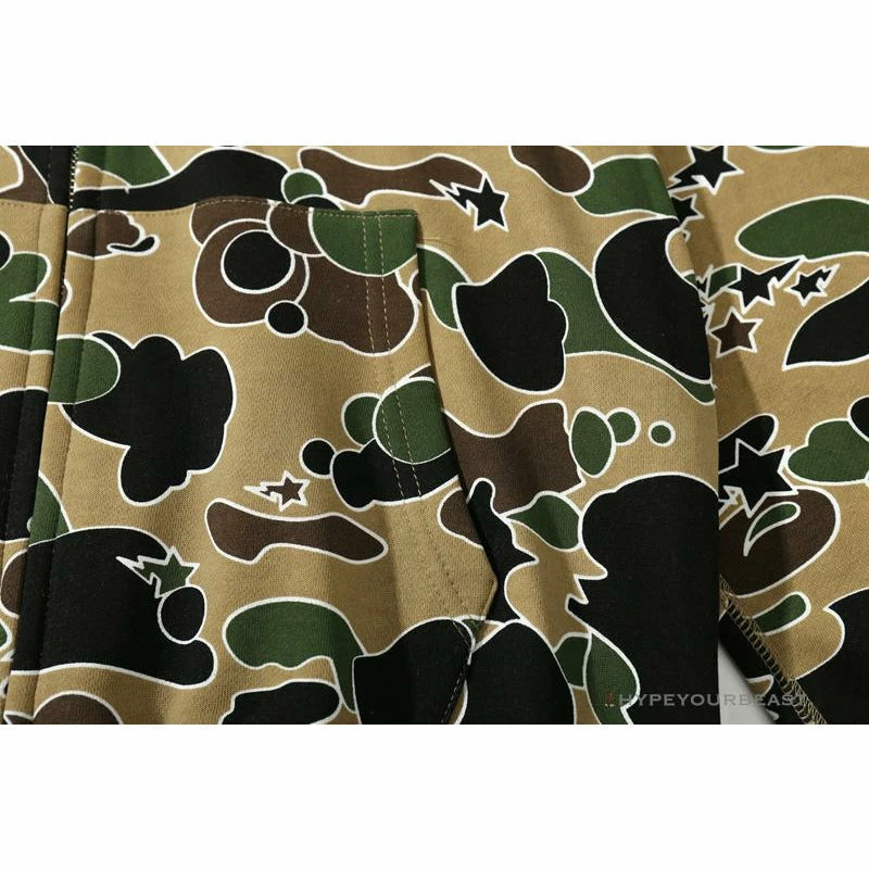 BAPE Shark Head STA Star Camouflage Hoodie ‘YELLOW’ Clothes