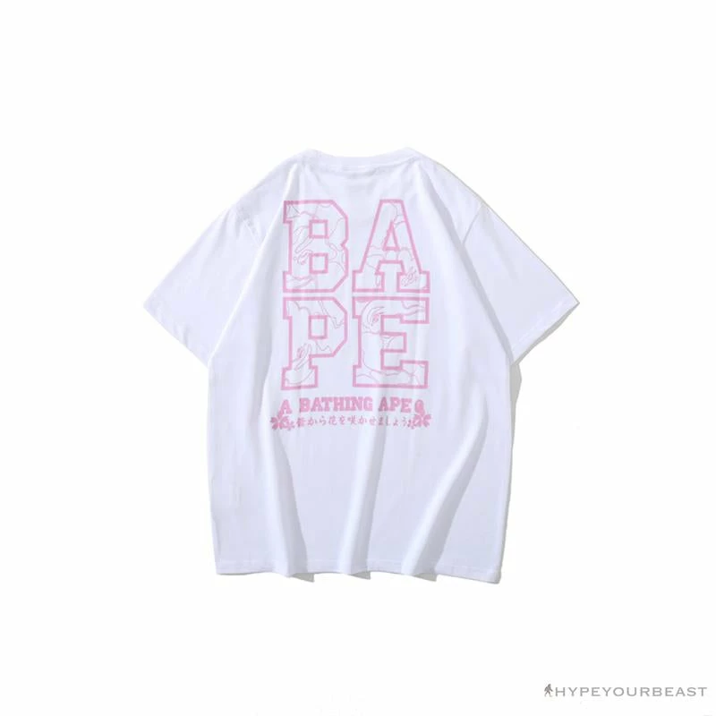 BAPE Japan Limited Edition Mt. Fuji Sakura Tee Shirt ‘WHITE’ Clothes