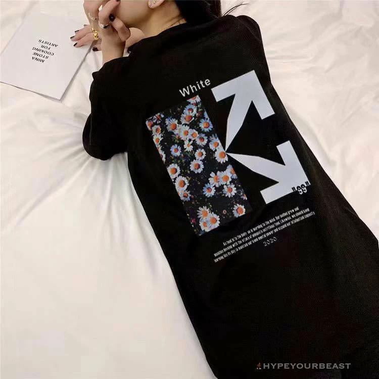 T-Shirts OFF-WHITE Daisy Graffiti Arrow Conley Tee Shirt ‘BLACK’