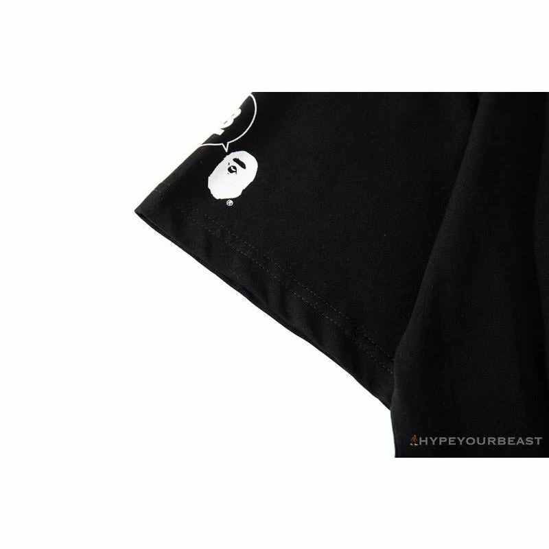 BAPE Ape Man Head 28th Anniversary Camouflage Color Block Tee Shirt ‘BLACK’ Clothes