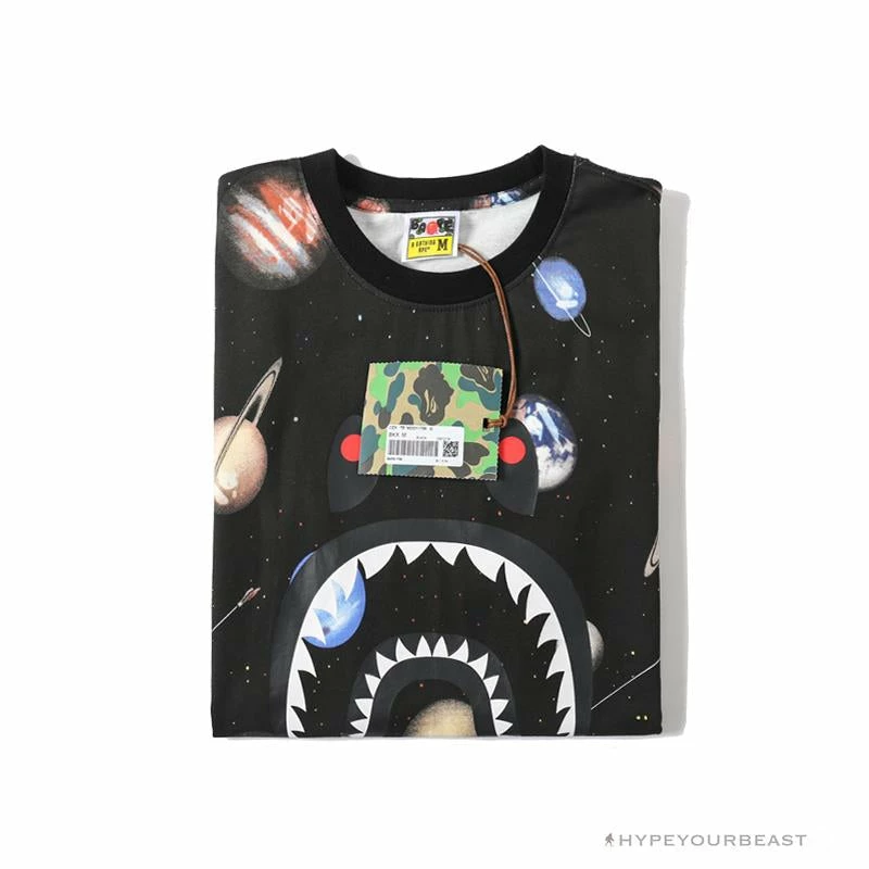 BAPE Shark Head Planet Tee Shirt Clothes