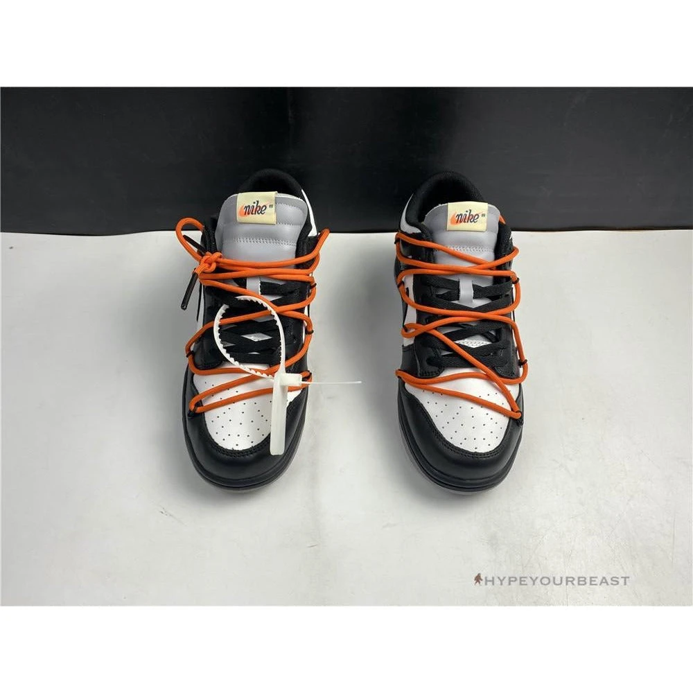Off White X Nike Dunk Low Black Orange Lace