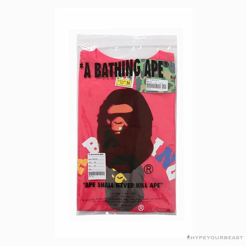 BAPE Little Ape Head Colorful Classic Tee Shirt ‘PINK’ Clothes