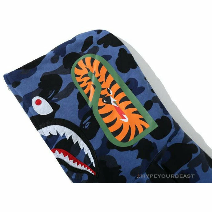 Clothes BAPE Camo Hoodie Shark Head ‘NAVY BLUE’