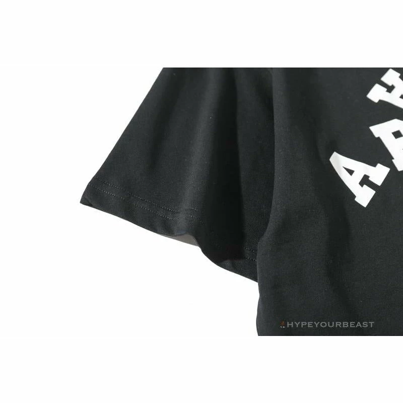 BAPE Messy Letters Upside Down Little Ape Head Tee Shirt ‘BLACK’