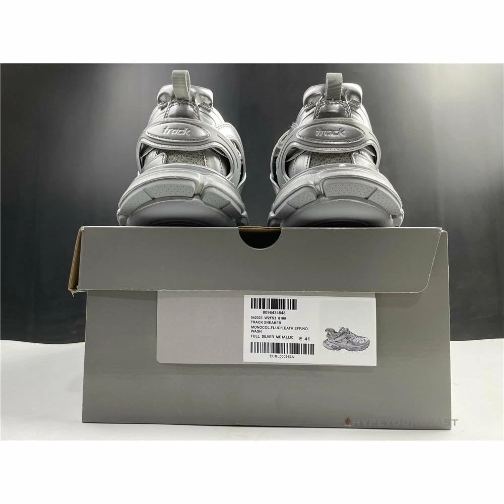 hypeyourbeast Ba*len*cia*ga track bcg track sneakers 3.0 grey metallic