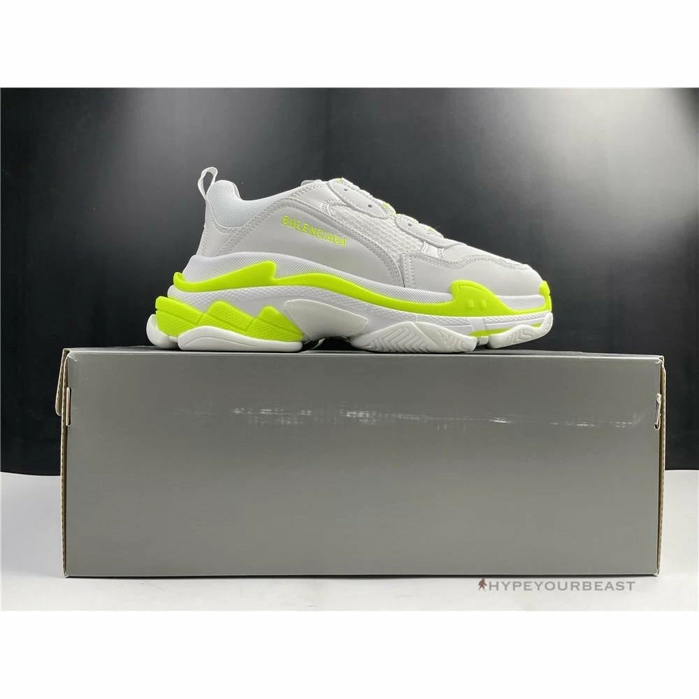 hypeyourbeast bcg triple s white neon yellow Ba*len*cia*ga triple s