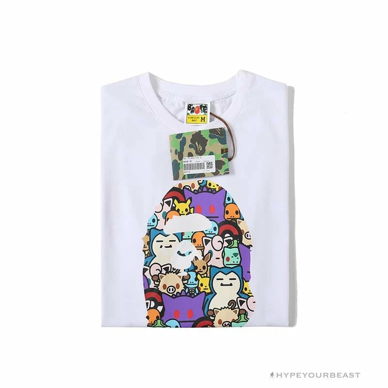BAPE Pokémon Co-branded Ape Head Tee Shirt ‘WHITE’